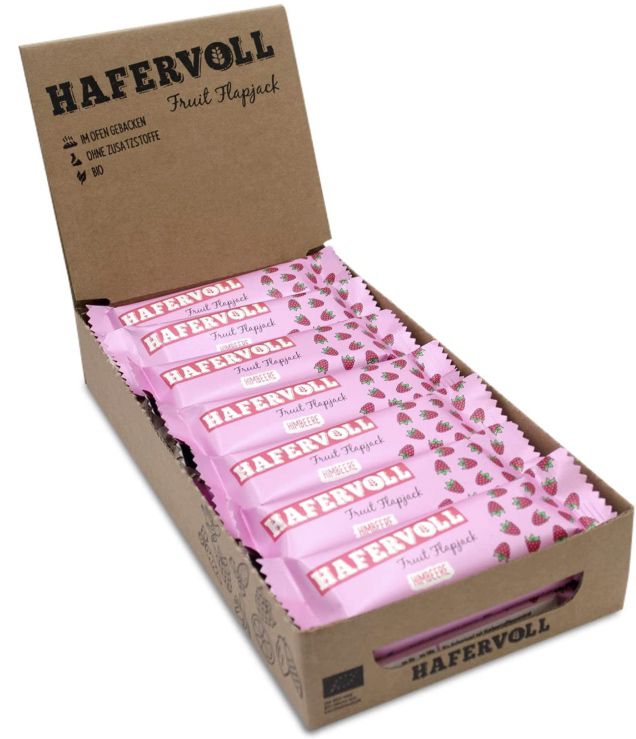 18x HAFERVOLL Fruit Flapjack Himbeere Müsliriegel für 9,29€ (statt 17)   Prime Sparabo