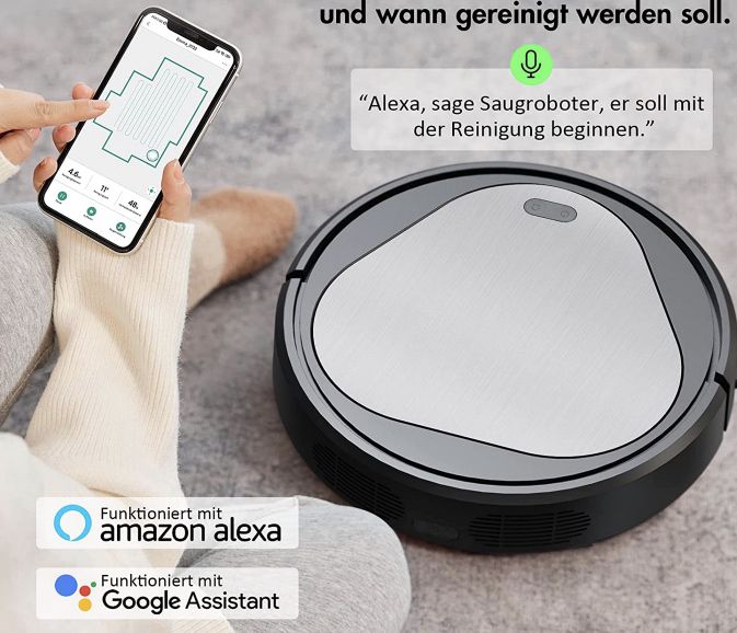 Generic Saugroboter mit 3.000 Pa mit App  & Sprachsteuerung für 99,99€ (statt 153€)