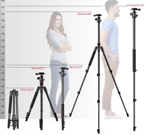 OYU GB40 Stativ (45 bis 171,5 cm) mit Panoramakopf für 34,99€ (statt 50€)