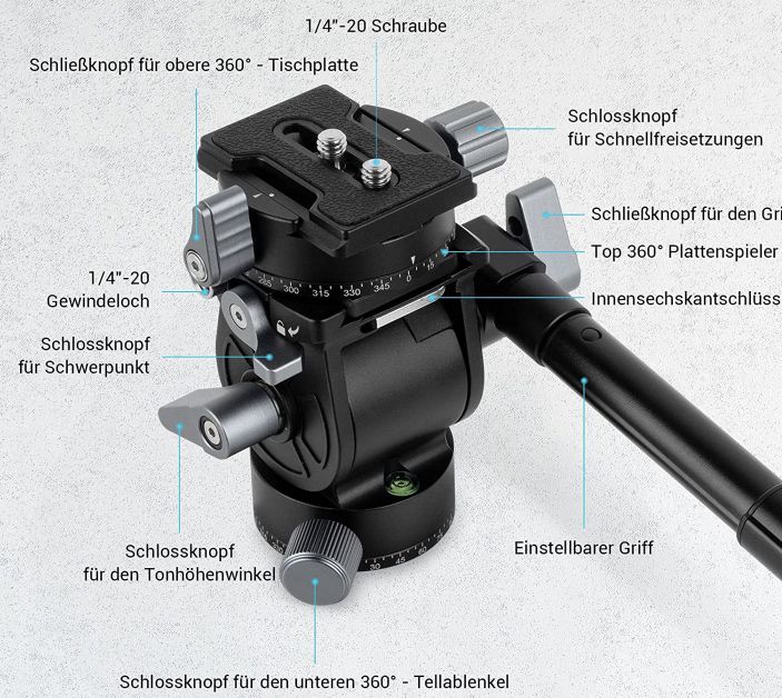 SmallRig Fluidkopf 3457 mit Schnellwechselplatte für 54,50€ (statt 109€)