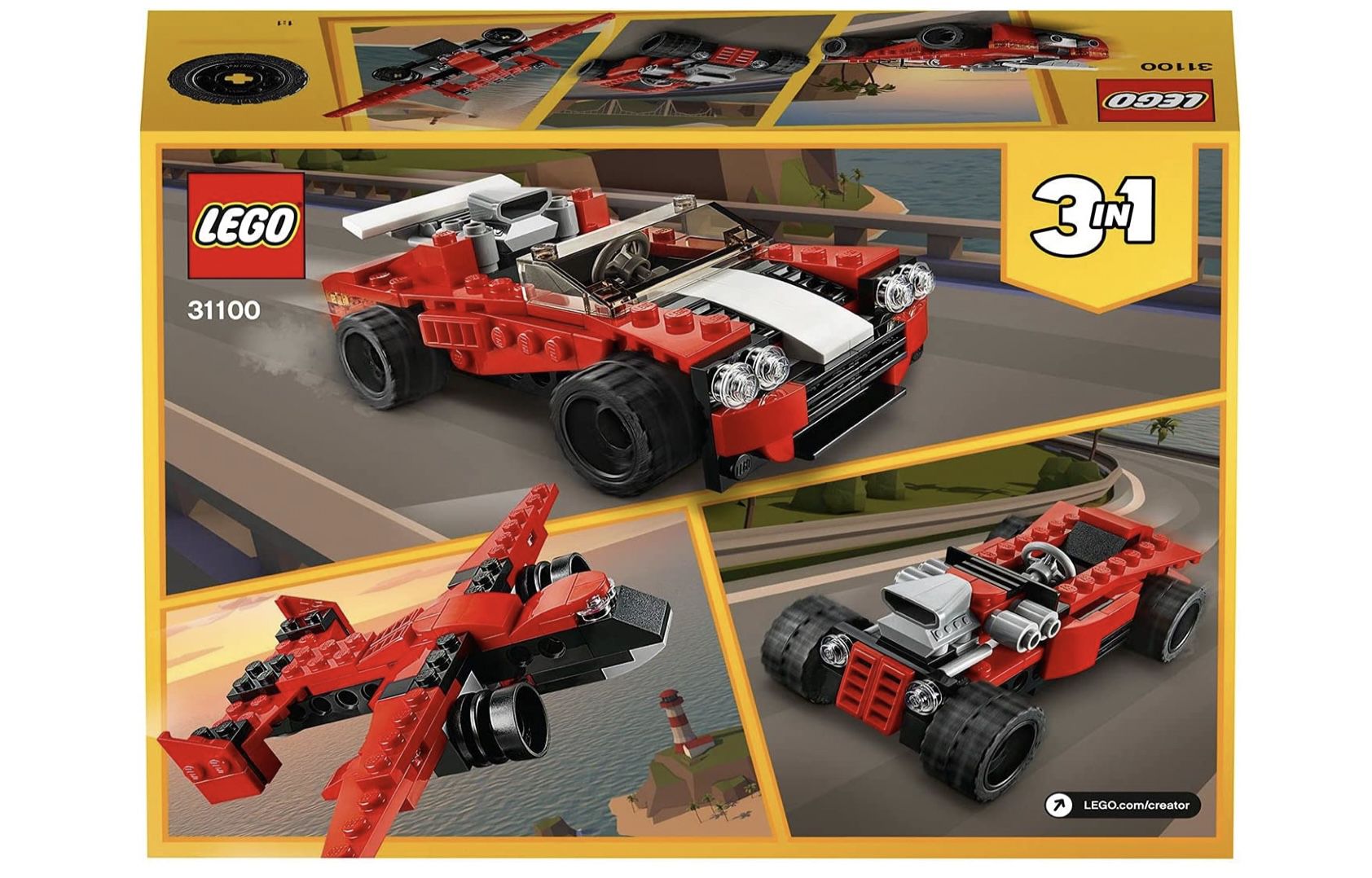 LEGO 31100 Creator 3 In 1 Sportwagen Spielzeug für 6,73€ (statt 10€)   Prime