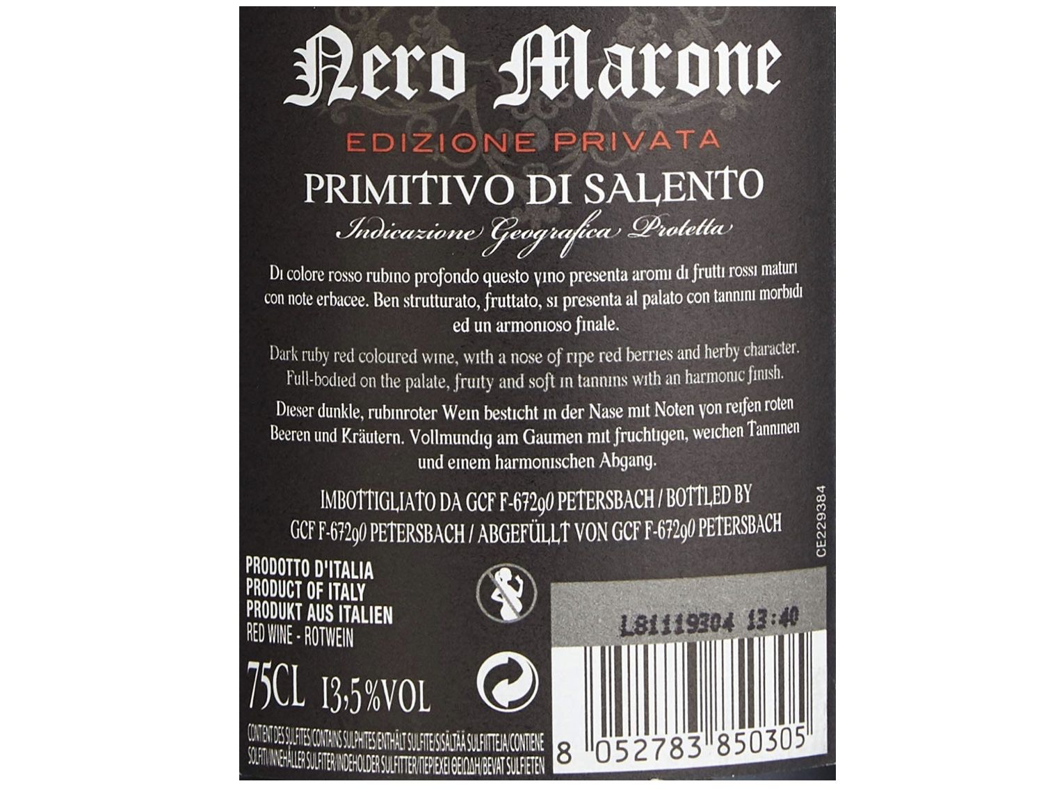 Nero Marone   Rotwein Edizione Privata für 3,97€   Prime