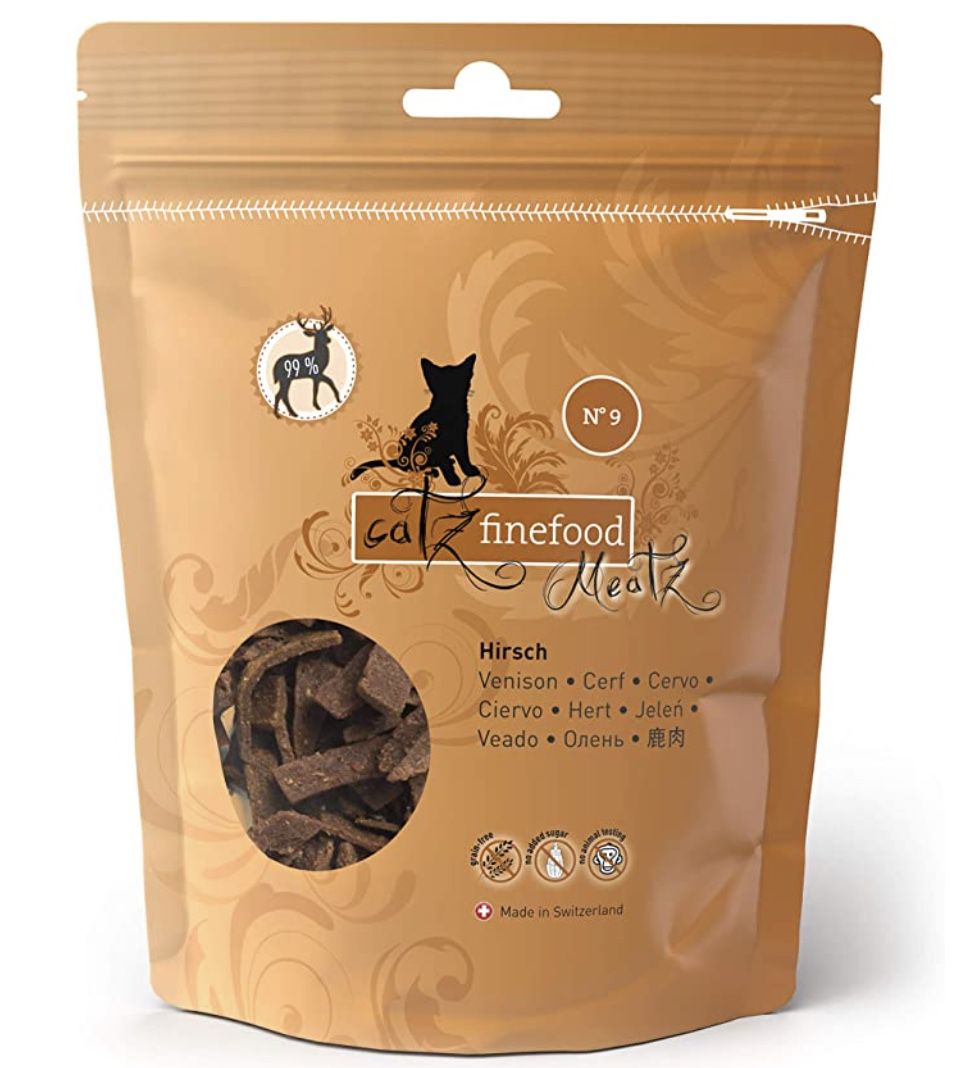 45g catz finefood Meatz Katzen Leckerlies Hirsch N° 9 für 0,90€ (statt 3€)   Prime Sparabo