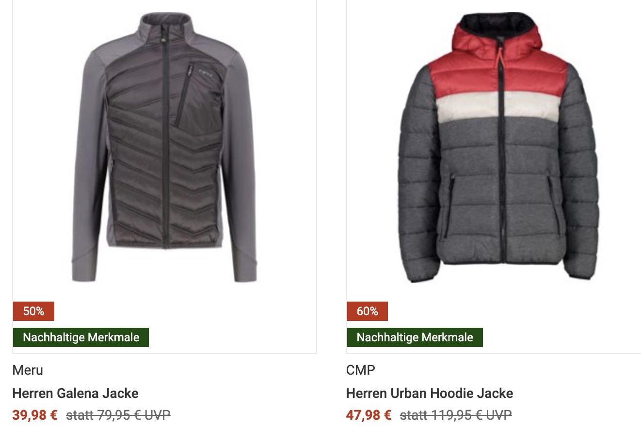 Bergzeit: 10% Rabatt auf das Wander Outlet   z.B. CMP Down Rip Jacke 39,60€ (statt 50€)