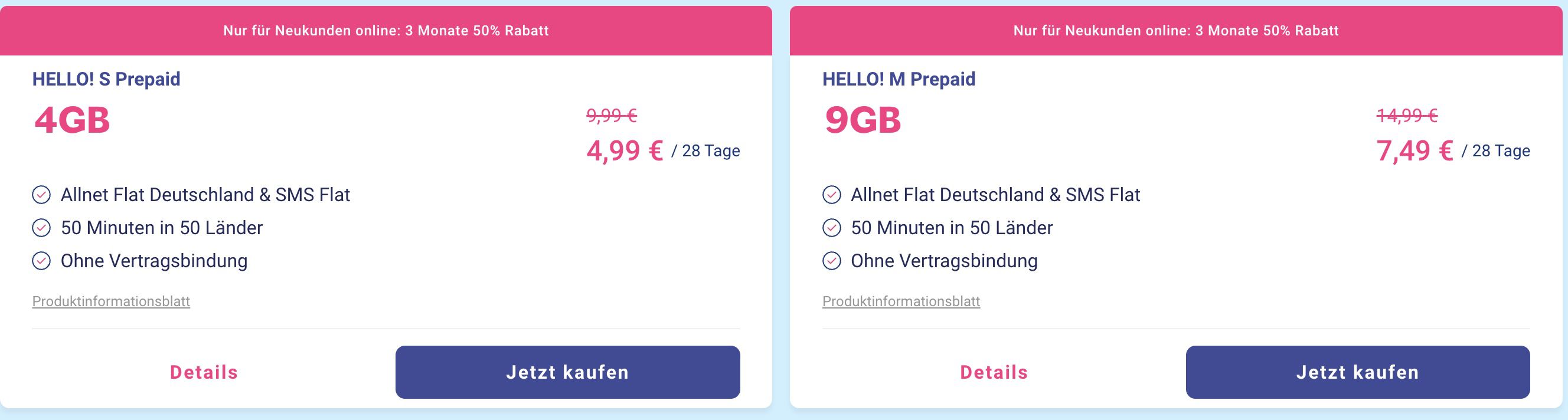 50% Rabatt auf Lebara Prepaid Tarife im o2 Netz   z.B. Allnet Flat mit 9GB LTE 7,49€ mtl.