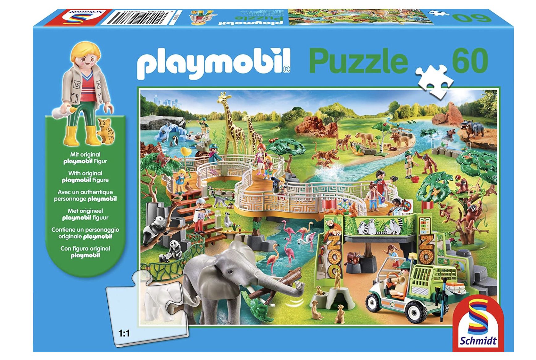 Schmidt 56381   Puzzle Playmobil Zoo mit 60 Teilen für 5€ (statt 12€)   Prime