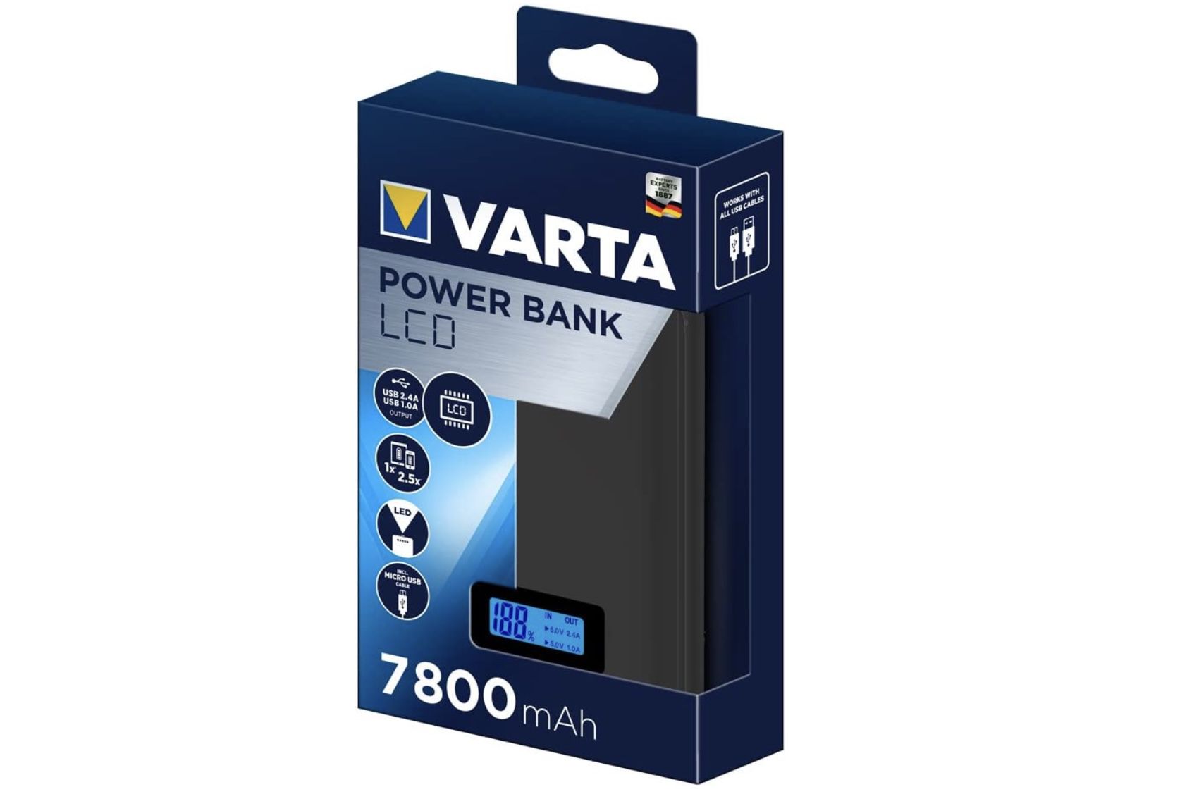 VARTA 7800mAh Power Bank mit LCD Display für 15,96€ (statt 26€)   Prime