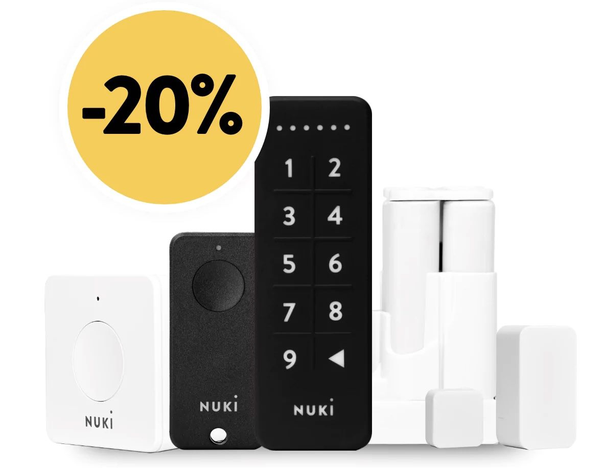 Nuki: 20% Rabatt auf Zubehör (Fob, Keypad, Power Pack, Bridge, Door Sensor)