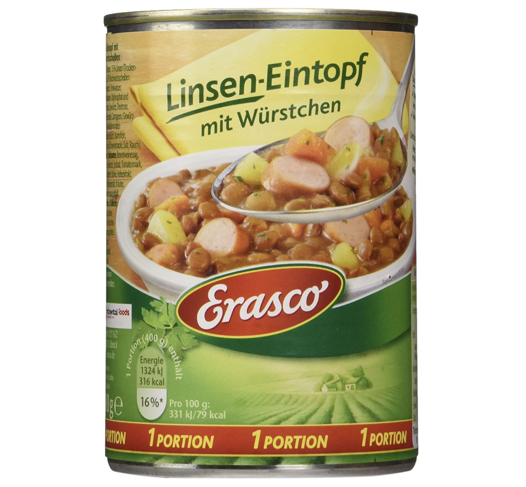 4x Erasco Linsen Eintopf mit Würstchen (400g) für 5,54€   Prime Sparabo