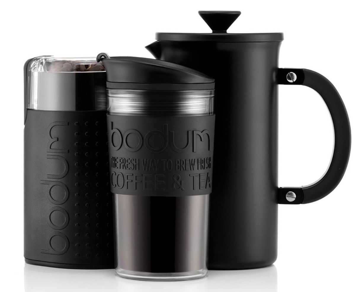 Bodum Kaffeemühle + French Press + Reisebecher für 37€ (statt 58€)