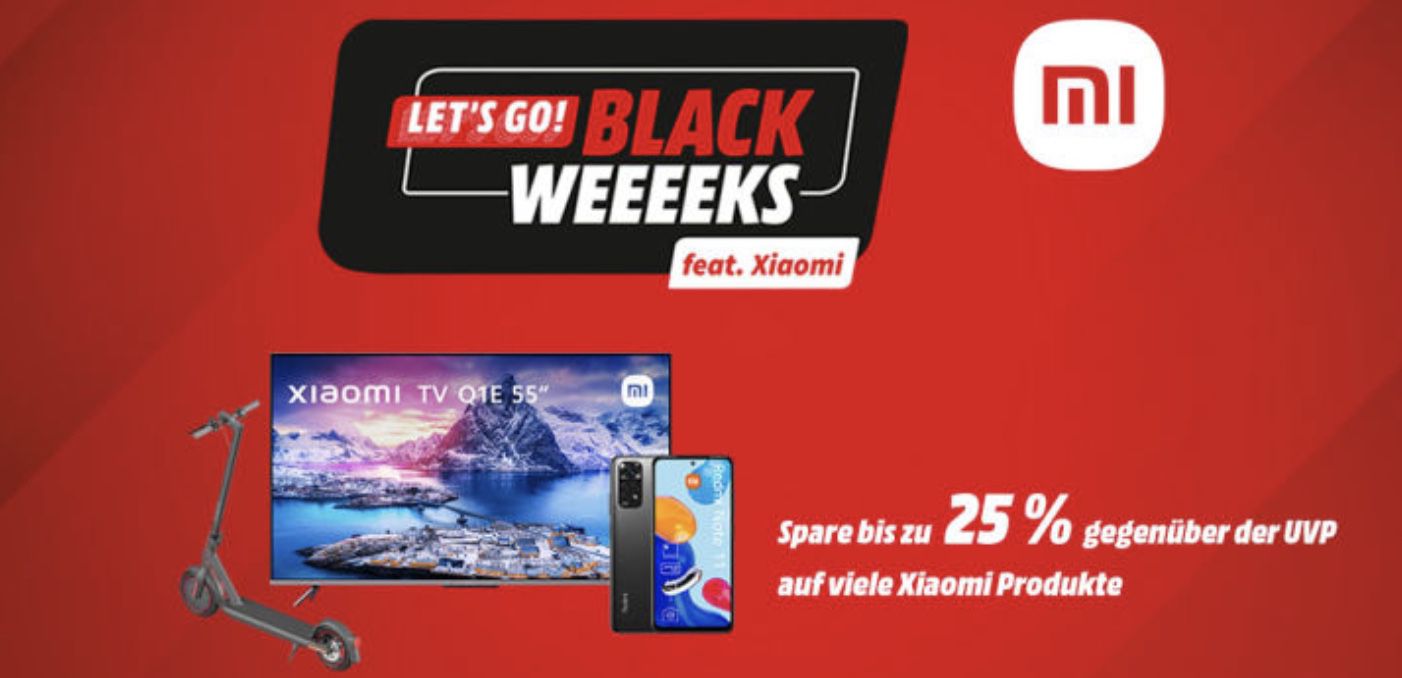 MediaMarkt: bis 25% Rabatt auf Xiaomi bis Mitternacht