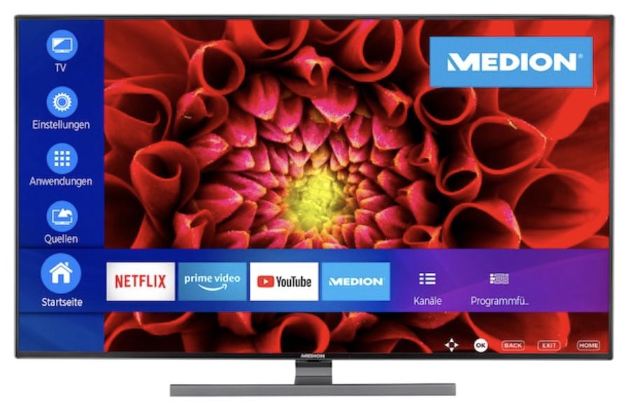 Medion: 15% Rabatt auf alle Fernseher   z.B. 50 Zoll X15092 UHD Fernseher für 300,45€ (statt 350€)