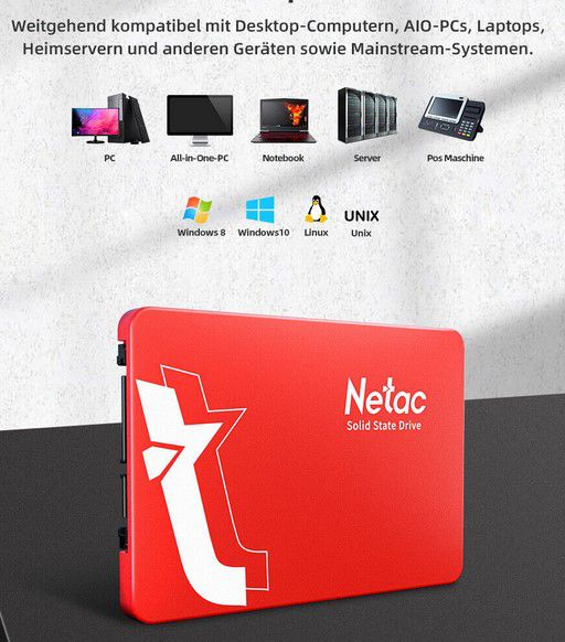 Netac SA100 interne SSD 512GB für 39,09€ (statt 46€)