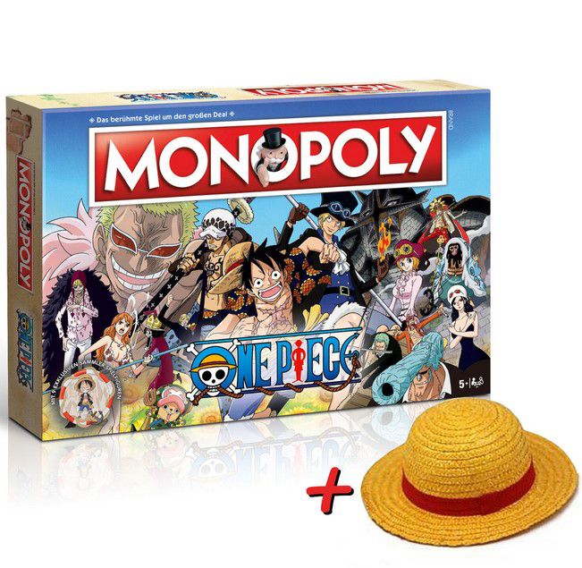 Monopoly &#8211; One Piece Brettspiel inkl. Ruffy Strohhut + Kartenspiel für 49,95€ (statt 70€)