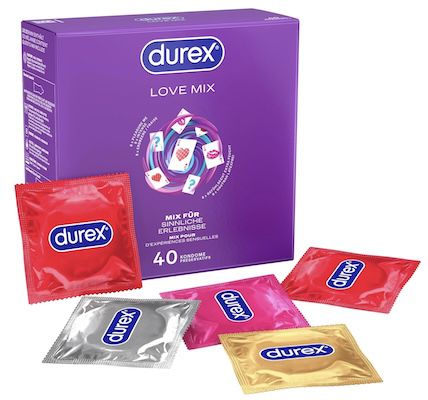 🍆 40er Pack Durex Love Mix Kondome mit 5 Sorten ab 14,39€ (statt 20€)