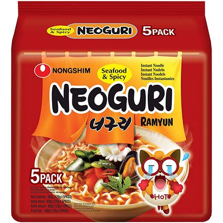 5er Pack Nong Shim Neoguri Seafood & Spicy Ramyun Ramen, 600g ab 5€ (statt 9€)