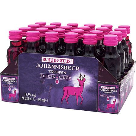 🥃👮 24er Pack St.Hubertus Tropfen Johannisbeer Likör je 0.02l ab 7,59€ (statt 13€)