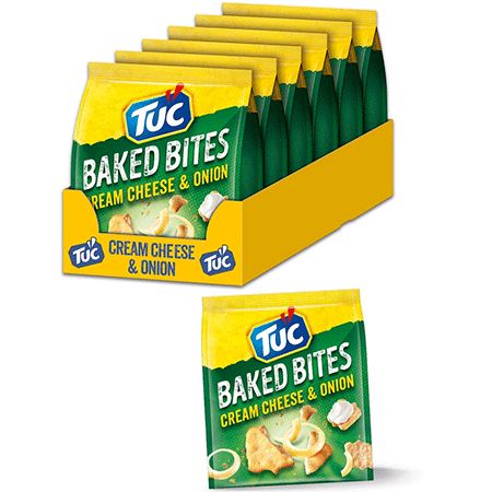 6er Pack TUC Baked Bites Cream Cheese & Onion, 110g ab 7,16€ (statt 12€)