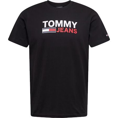 Tommy Jeans Flag Logo T Shirt in Schwarz für 17,45€ (statt 29€)