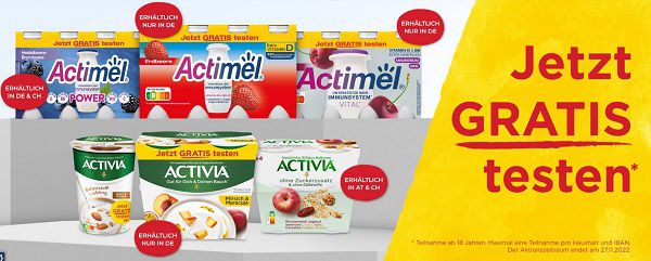 Actimel oder Activia kostenlos ausprobieren