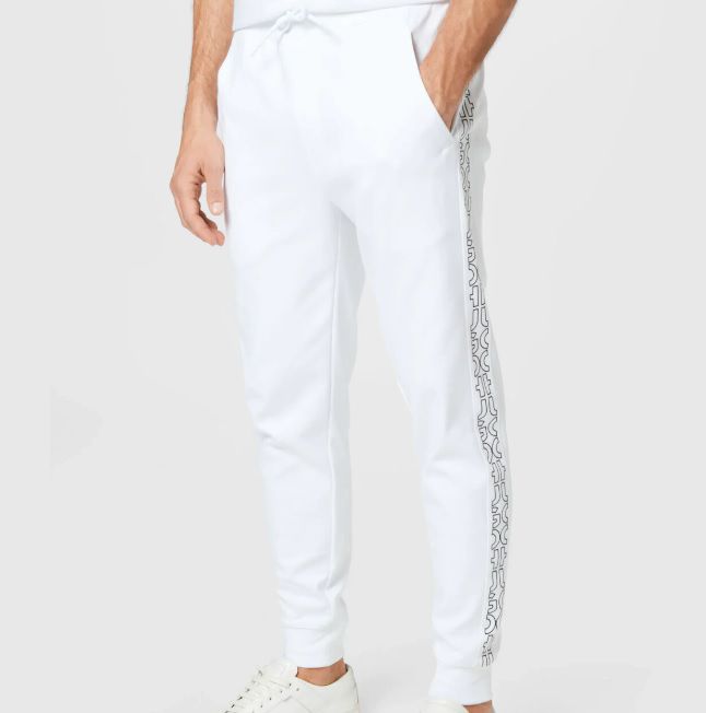 Hugo Daky222 Sweatpants mit Galonstreifen in Weiß für 55,99€ (statt 90€)