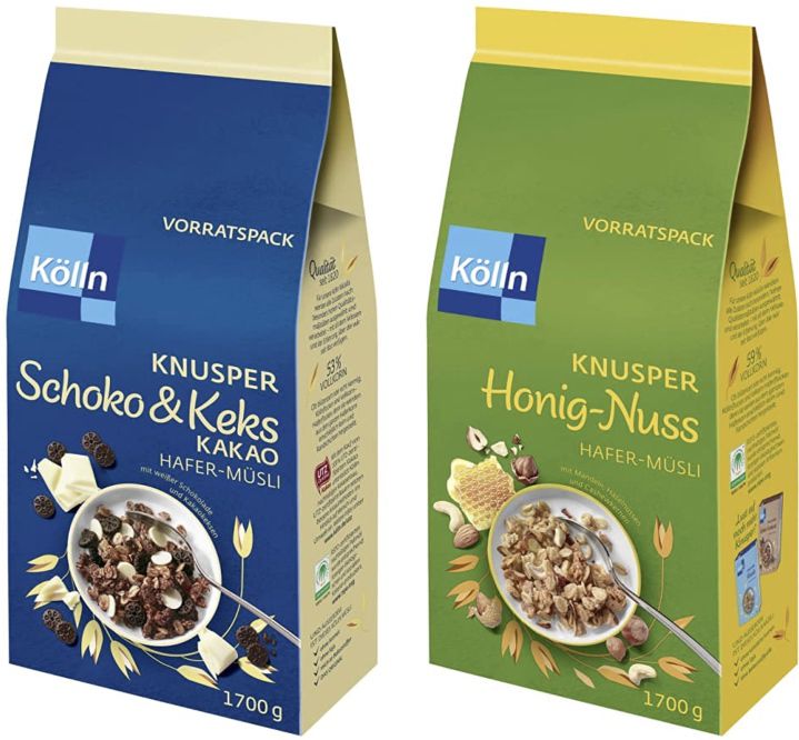 Versch. Sorten Kölln Müsli mit 1,7kg z.B. Knusper Schoko und Keks Kakao ab 5,69€   Prime Sparabo