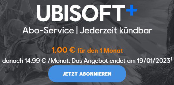 UBISOFT+ bis zum 19. Januar 16Uhr über 100 PC Spiele für 1€ im Testmonat