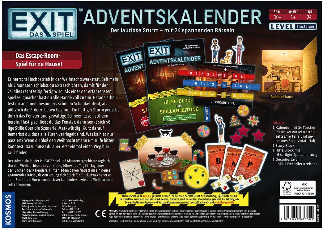 Kosmos EXIT Der lautlose Sturm Adventskalender 2022 ab 21,99€ (statt 30€)