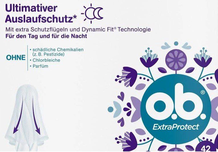 42er o.b. ExtraProtect Super Tampons mit extra Schutzflügeln ab 4,20€ (statt 5,45€)