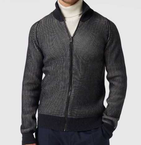 BOSS Casualwear Strickjacke Apoker in Marine für 93,99€ (statt 140€) L bis XXL