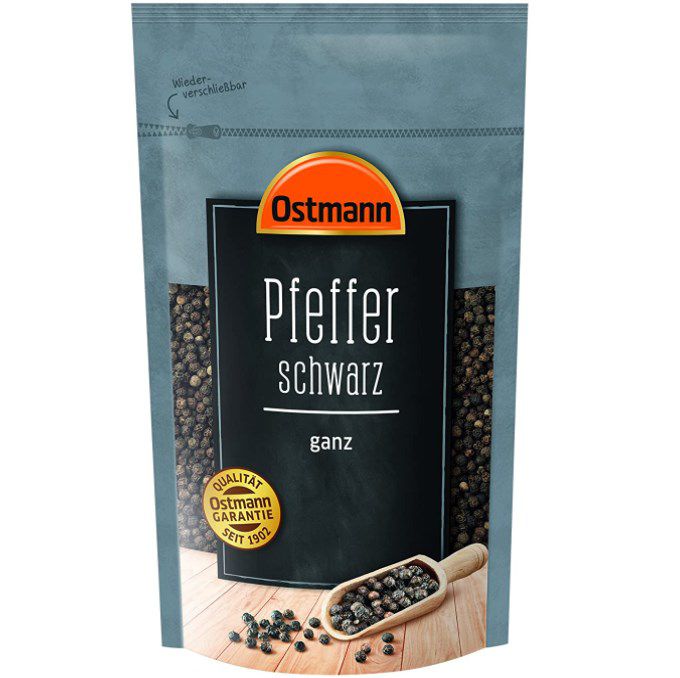 250g Ostmann ganze schwarze Pfefferkörner ab 6,71€ (statt 12€)