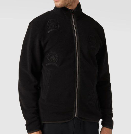 Tommy Hilfiger Sweatjacke mit Label Stitchings in Schwarz für 99,99€ (statt 130€)