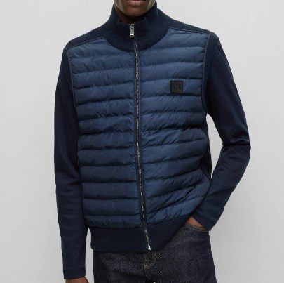 BOSS Herren Weste LEMARIO in Blau mit Woll Anteil für 242,15€ (statt 299€)