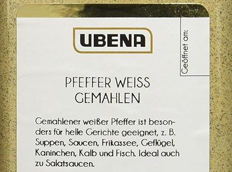 Ubena weißer Pfeffer (600g) für 15€ (statt 18€)