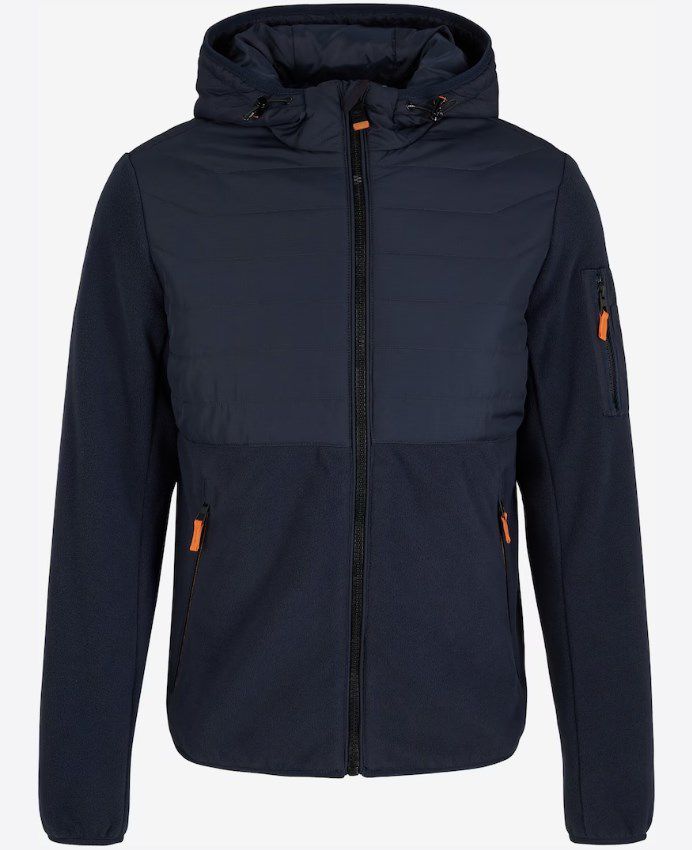 Tom Tailor Steppjacke mit Fleece Einsatz in Blau & Schwarz für 84,92€ (statt 100€)