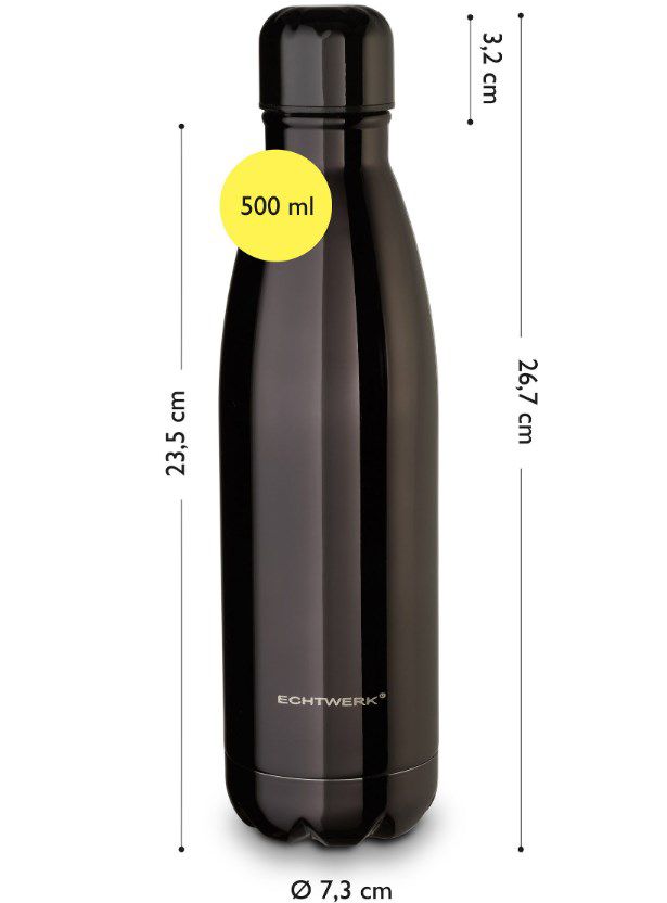 ECHTWERK Trink Isolierflasche Shiny in versch. Farben ab 4,99€ zzgl. Versand (statt 15€)