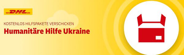 DHL: Hilfspakete gratis in die Ukraine versenden