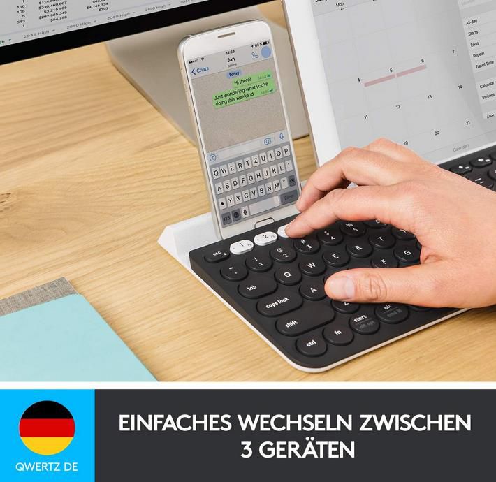 Logitech K780 Kabellose Tastatur mit Halterung für 59,99€ (statt 85€)