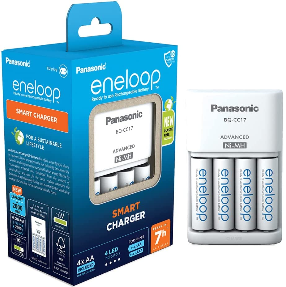 Panasonic eneloop Smart Ladegerät inkl. 4 AA/Mignon Akkus für 23,99€ (statt 31€)   Prime