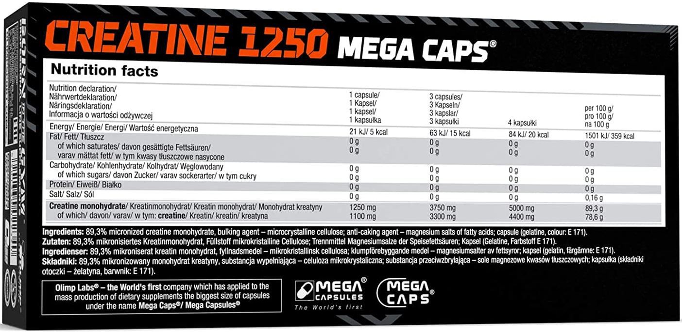 120er Pack Olimp Creatine 1250 Mega Caps ab 15,77€ (statt 20€)   Prime