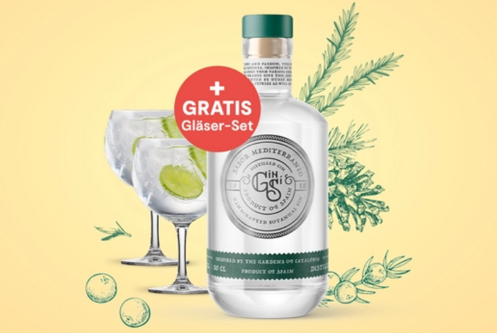 2x Gin Si, 0,5L, 40% vol. + 2x 2er Set Schott Zwiesel Gin Gläser Set für 48,79€ (statt 75€)