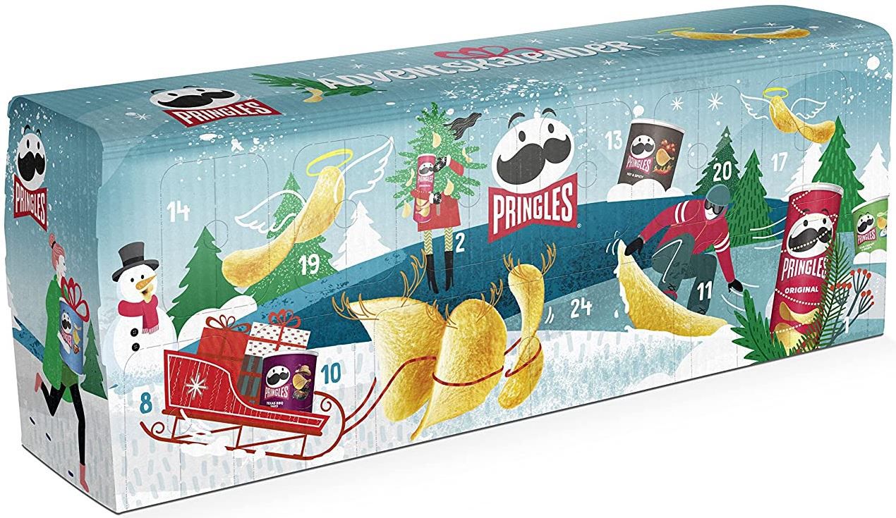 Pringles Adventskalender 2022 mit 24 Dosen Kartoffelchips für 24€ (statt 32€)   Prime