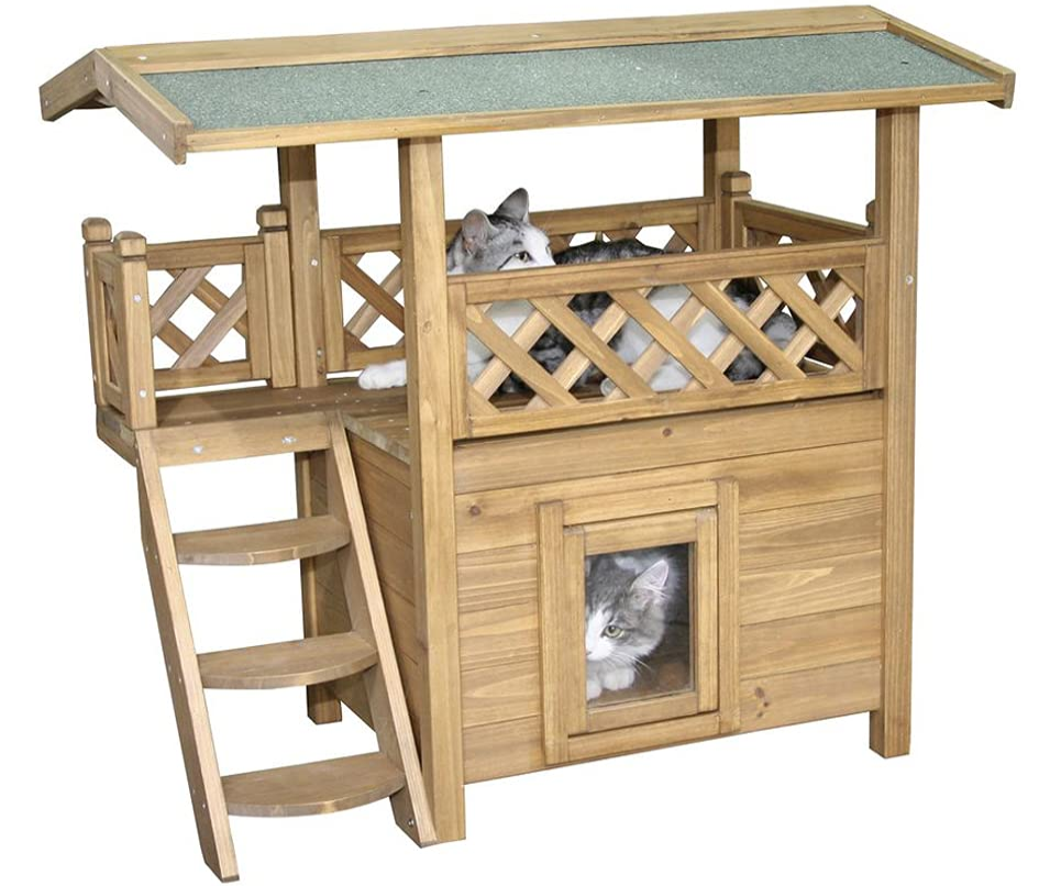 Kerbl Lodge Katzenhaus aus Holz, 77x50x73cm für 69,29€ (statt 90€)