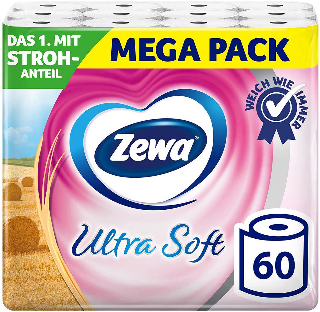 60er Pack Zewa Ultra Soft Toilettenpapier 3x 20 Rollen ab 28,86€ (statt 33€)   Prime Sparabo