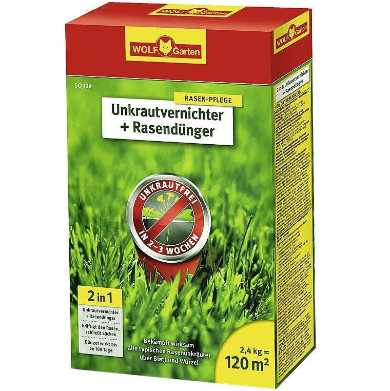 WOLF Garten 2 in 1 Unkrautvernichter & Rasendünger, 120m² für 23,97€ (statt 28€)