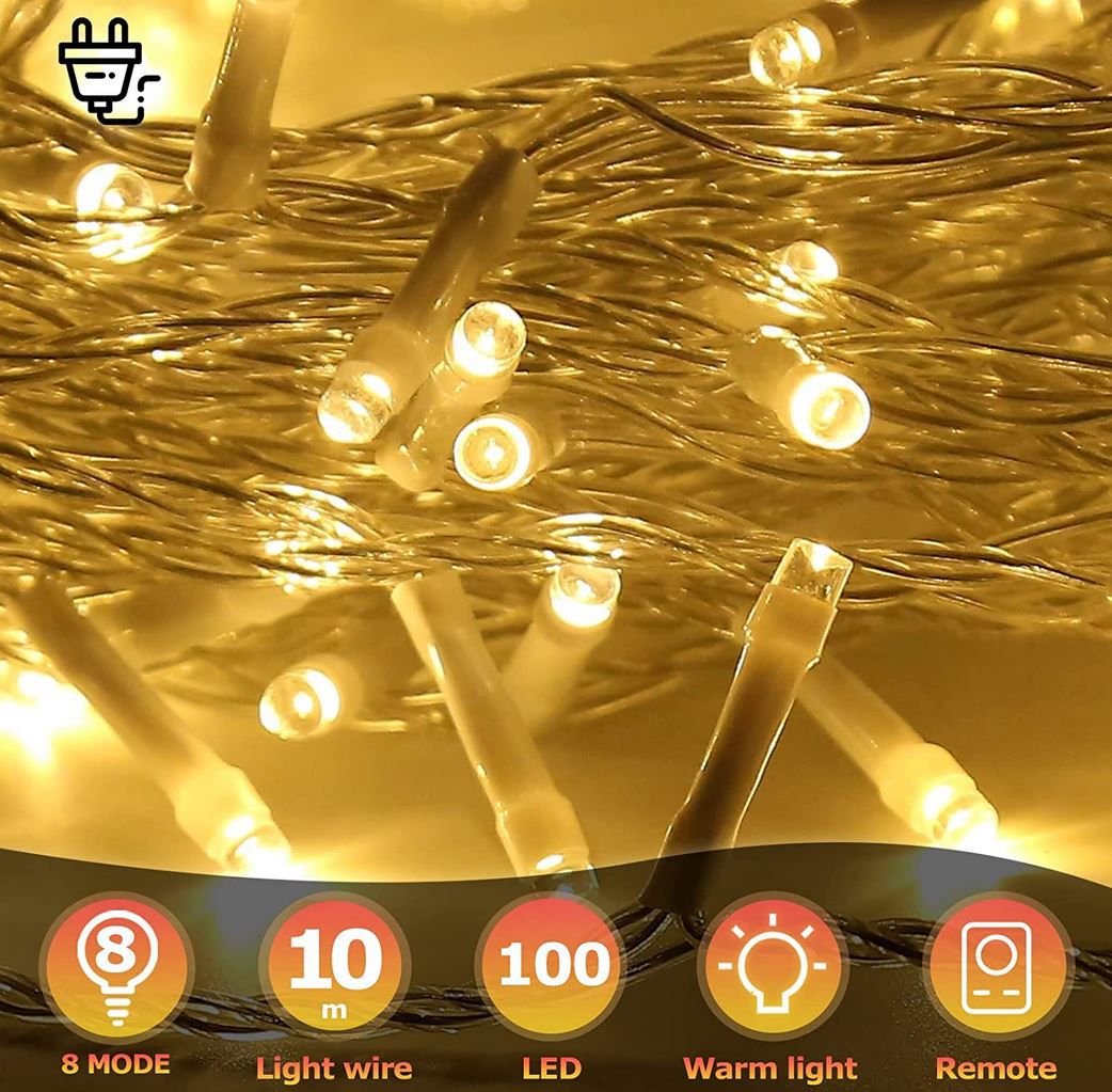 Jopassy Lichterkette mit 10m Länge und 100LEDs & 8 Modi für 10,39€ (statt 16€)