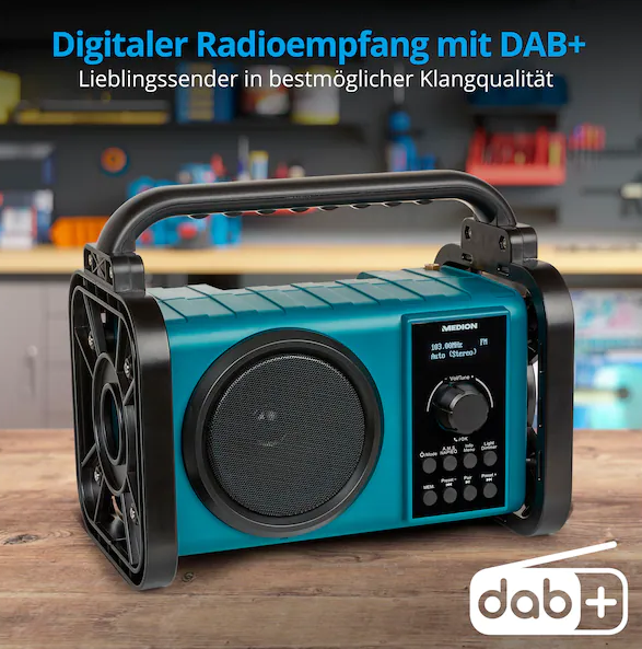 Medion Life E66877 Baustellenradio mit DAB+/PLL UKW Radio + Bluetooth für 50,96€ (statt 60€)