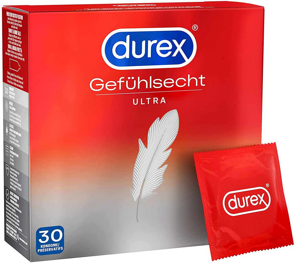 30er Pack Durex Gefühlsecht Ultra Kondome für 19,54€ (statt 25€)   Prime