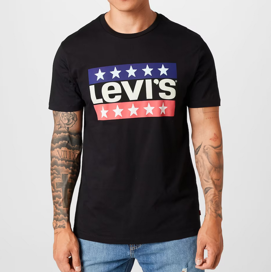 Levis T Shirt mit Frontprint in Schwarz für 17,90€ (statt 30€)
