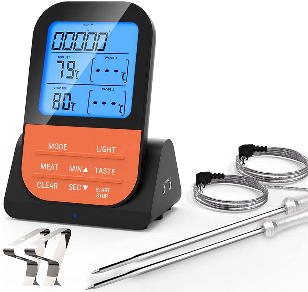 MixcMax Kabelloses Grillthermometer mit 2 Sonden für 9,99€ (statt 26€)